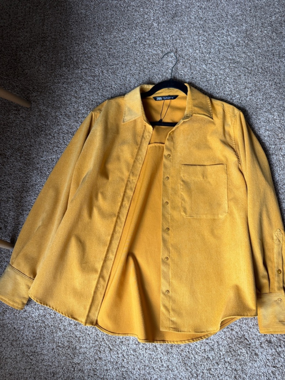 ZARA Women’s Yellow Button-Up Shirt Jacket